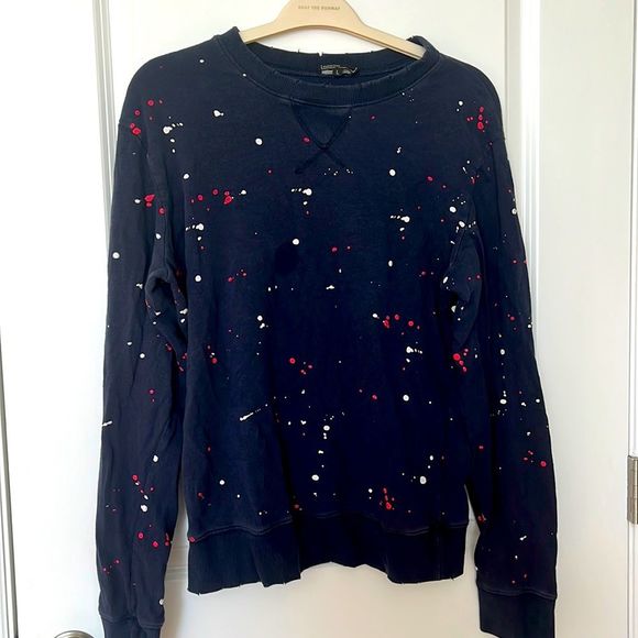 POL Tops - Distressed paint splat sweatshirt